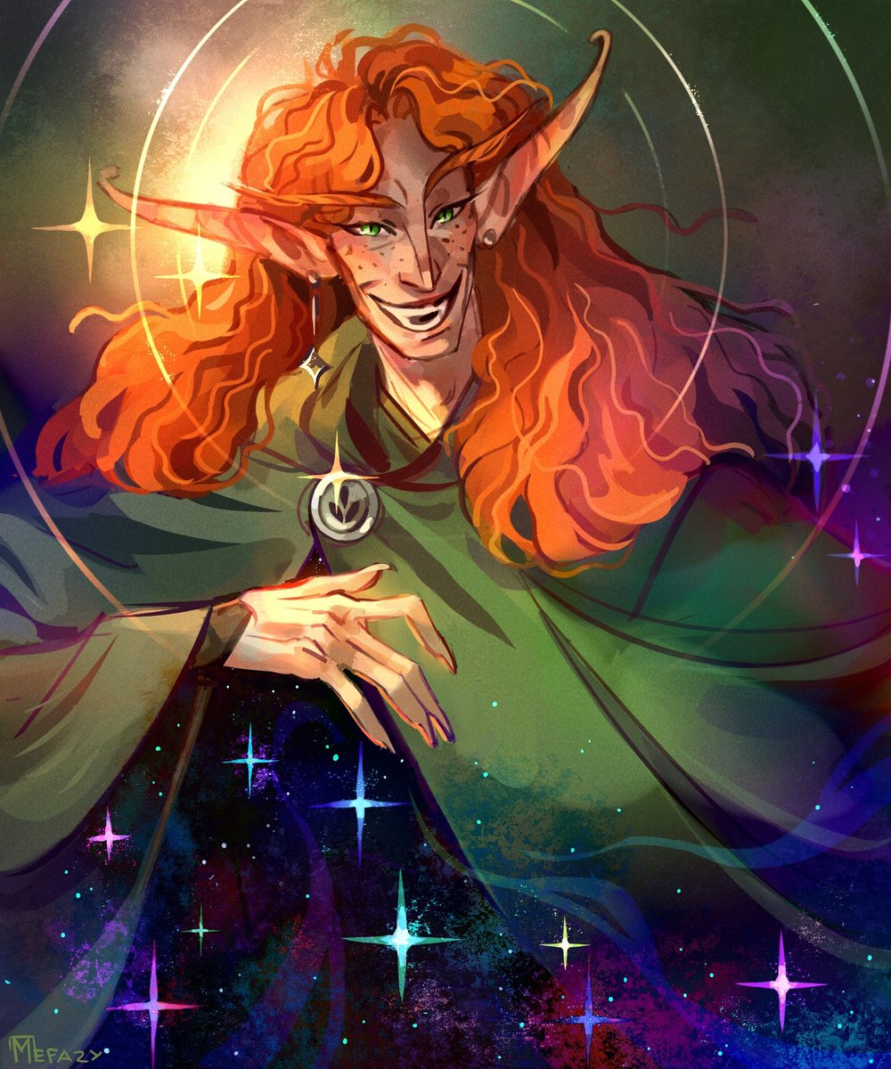 predatoryMOTH's tweet photo. Some redhead trickster with enormous ears
#criticalrolefanart #criticalrolec2 #artagon https://t.co/qA7qpQ42XY