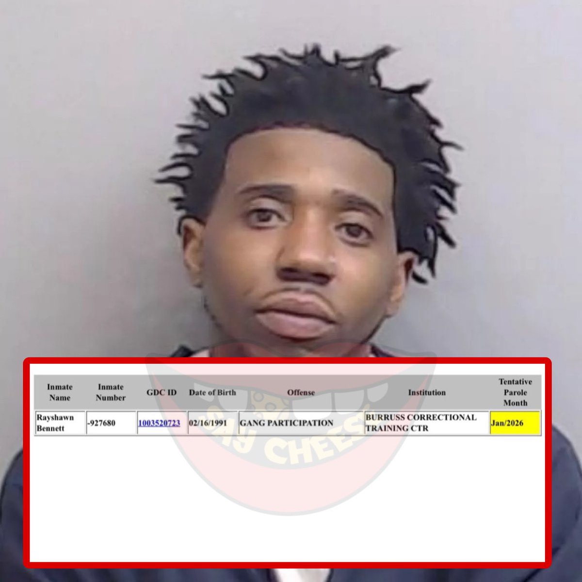 SaycheeseDGTL's tweet photo. Prison website has updated YFN Lucci’s parole month to 2026. https://t.co/QmnMXD9q7v