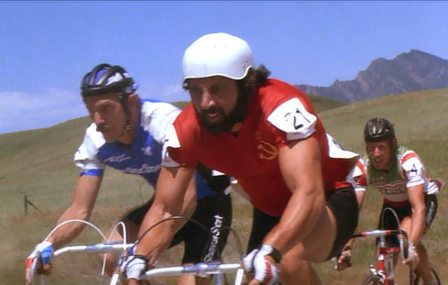 nomve's tweet photo. @CoolBikeArt1 Nothing makes you fast  on a bicycle like large Soviet biceps and a mean face https://t.co/nZZZEWsPQN