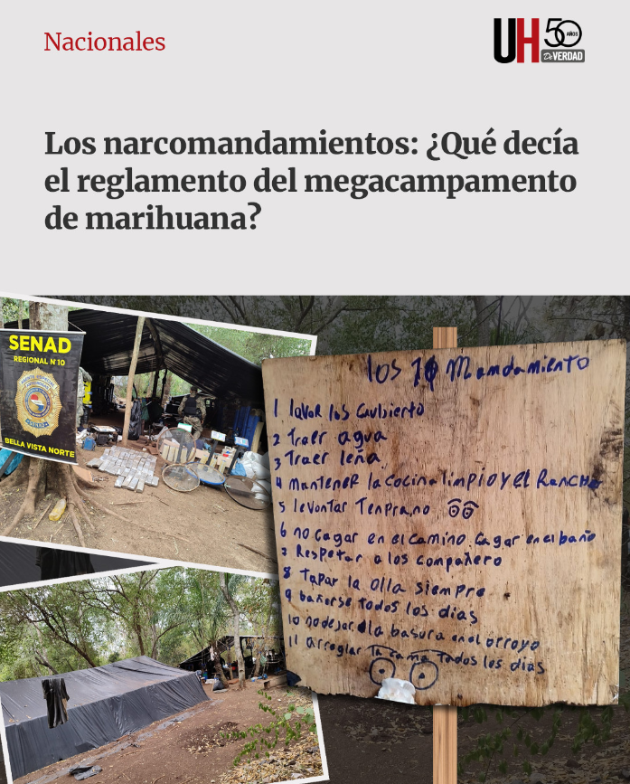 Era un campamento de prensado de marihuana y tenía más estándar social y ambiental que la municipalidad de Asunción.