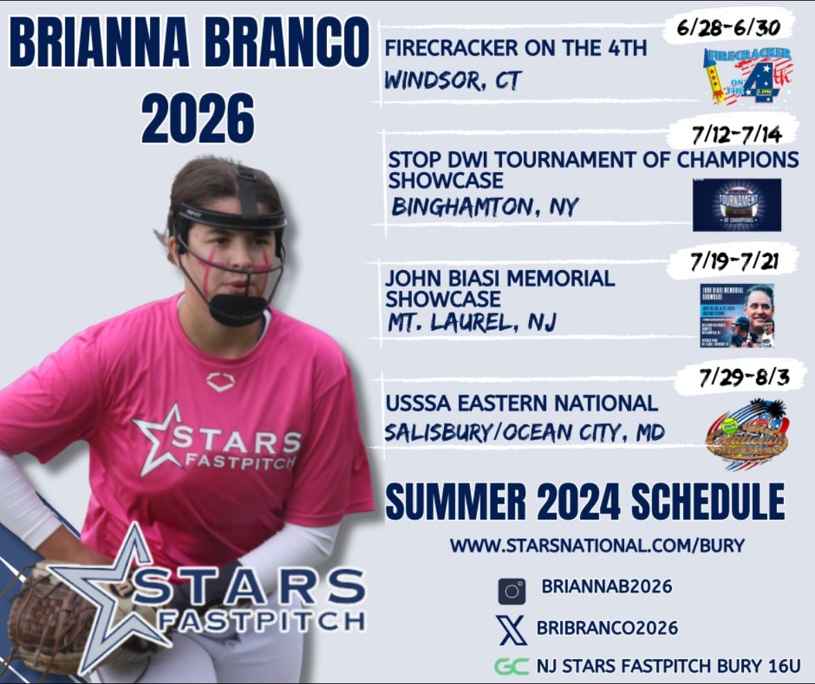 Remaining schedule for this summer! <a href="/stars_FPNJ/">NJStarsFastpitch</a>