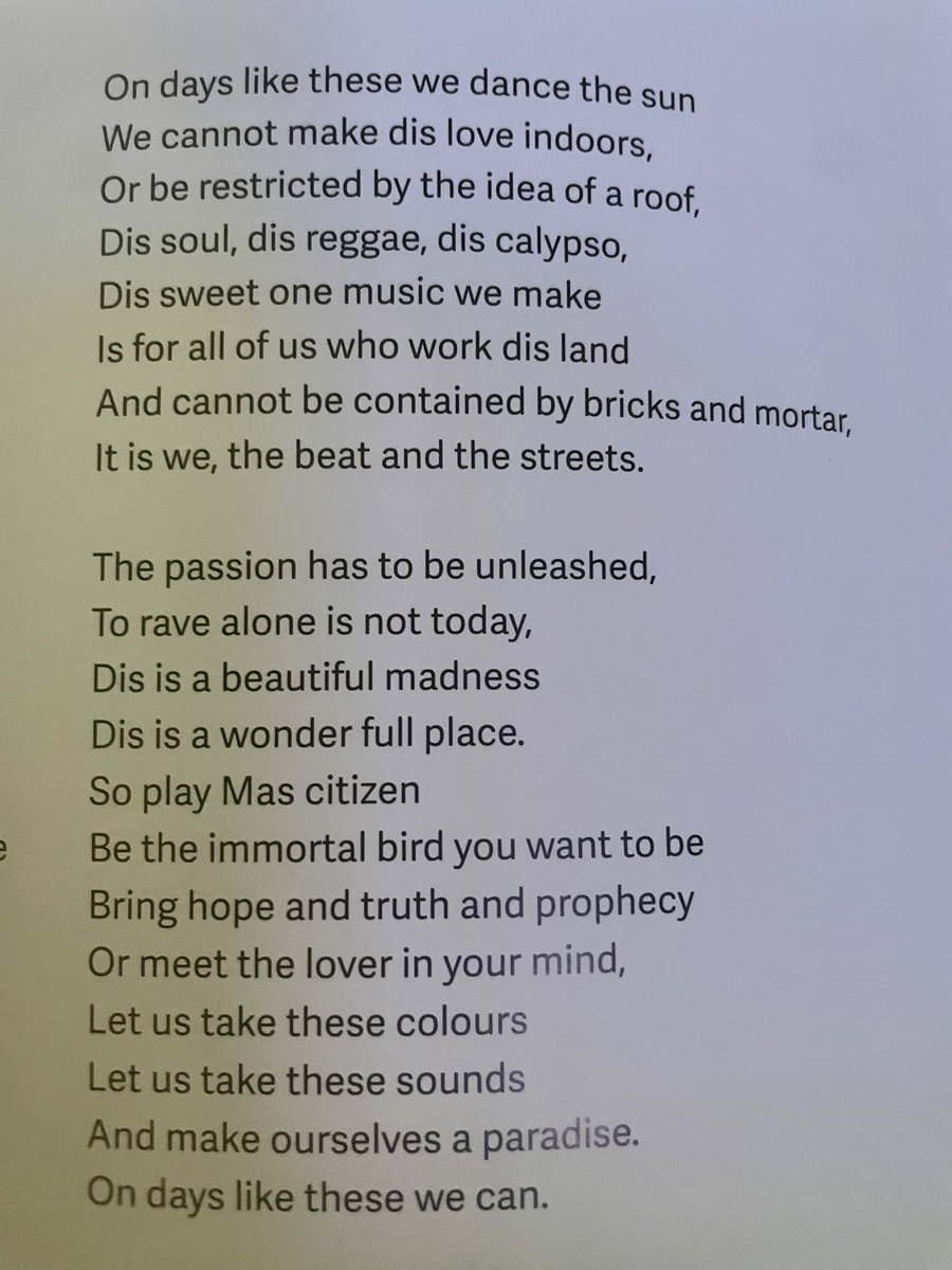 histgeoblog's tweet photo. Un peu de #poésie / some #poetry. 
#CarnivalDays by Benjamin Zephaniah #RIP https://t.co/HfgFDUFeUO