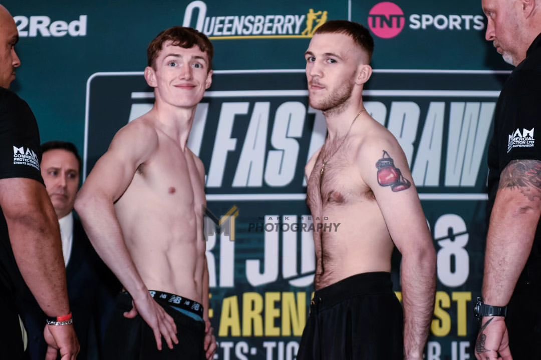 StAndrewsSC's tweet photo. 𝑻𝑰𝑻𝑳𝑬 𝑭𝑰𝑮𝑯𝑻 𝑰𝑺 𝑶𝑵…👑 

Jack Turner and his opponent, Colm Murphy both make championship weight today in Belfast.

Tune in to TNT sports tomorrow night to get behind Jack and coach, Colin Bellshaw in their opportunity to bring home the Commonwealth Silver title 🙌 https://t.co/j0TlDC6UvV