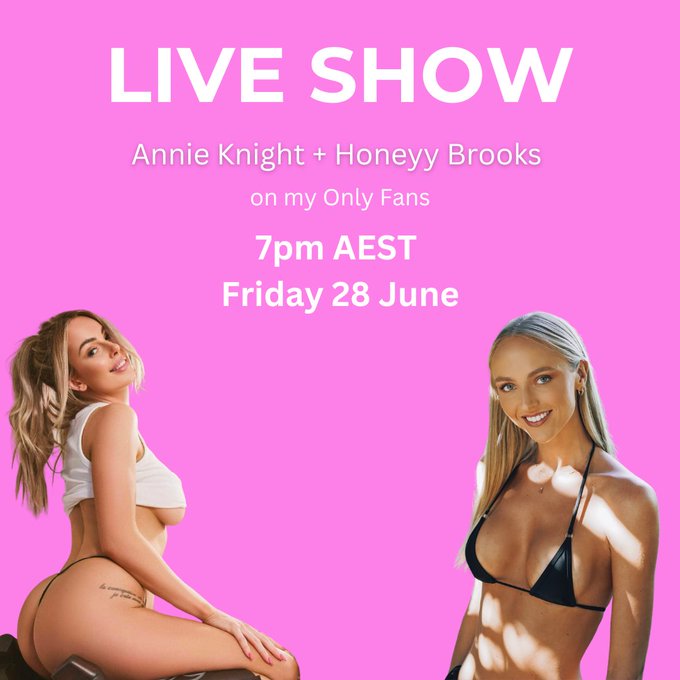LIVE SHOW WITH @brookshoneyy1 TONIGHT 28 JUNE  7PM AEST! Honeyy and I are so excited to give you the