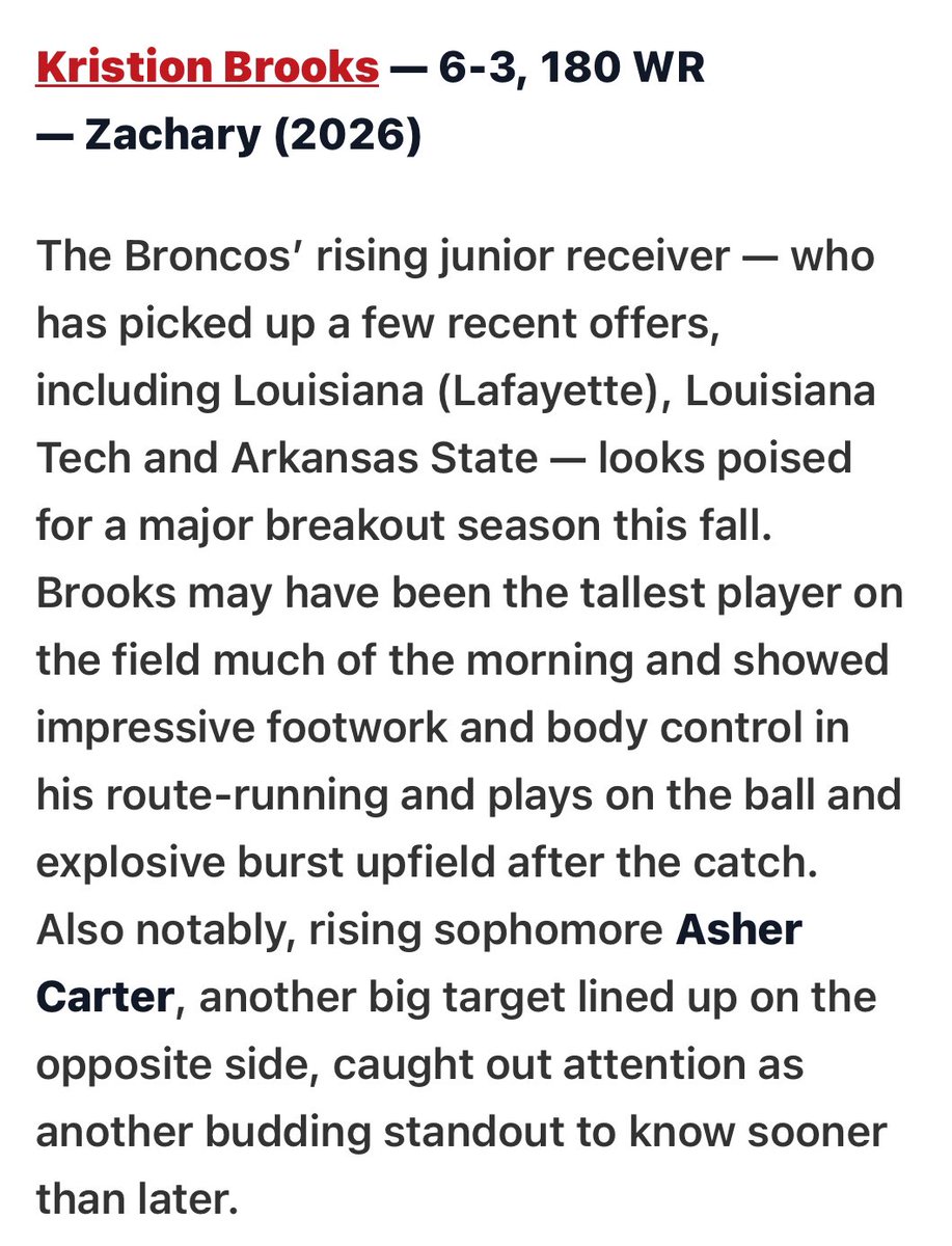 Kristion Brooks 3🌟 (@kristionb2026) on Twitter photo Write Up From Yesterdays 7v7! #MoreWorkToBeDone #itsallabouttheZ <a href="/PrepRedzoneLA/">Prep Redzone Louisiana</a> <a href="/JeritRoser/">Jerit Roser</a> <a href="/LAvsAllYall/">Louisiana vs. All Y’all</a> <a href="/CoachButchJones/">Butch Jones</a> <a href="/SCumbie_LaTech/">Sonny Cumbie</a> <a href="/michaeldes1/">Michael Desormeaux</a> <a href="/CoachSchexTU/">Kyle Schexnayder</a> <a href="/Lane_Kiffin/">Lane Kiffin</a> <a href="/CoachBrianKelly/">Brian Kelly</a> <a href="/chessabouche/">Chessa Bouche</a> <a href="/jkleesportz/">JK Lee Sportz</a> <a href="/JohnEadsWAFB/">John Eads WAFB-TV</a> <a href="/_ZHSFootball/">Zachary High Football</a> <a href="/DruNettles/">Dru Nettles</a> <a href="/CoachBrew1/">David Brewerton</a> (With Write Up From Yesterdays 7v7! #MoreWorkToBeDone #itsallabouttheZ <a href="/PrepRedzoneLA/">Prep Redzone Louisiana</a> <a href="/JeritRoser/">Jerit Roser</a> <a href="/LAvsAllYall/">Louisiana vs. All Y’all</a> <a href="/CoachButchJones/">Butch Jones</a> <a href="/SCumbie_LaTech/">Sonny Cumbie</a> <a href="/michaeldes1/">Michael Desormeaux</a> <a href="/CoachSchexTU/">Kyle Schexnayder</a> <a href="/Lane_Kiffin/">Lane Kiffin</a> <a href="/CoachBrianKelly/">Brian Kelly</a> <a href="/chessabouche/">Chessa Bouche</a> <a href="/jkleesportz/">JK Lee Sportz</a> <a href="/JohnEadsWAFB/">John Eads WAFB-TV</a> <a href="/_ZHSFootball/">Zachary High Football</a> <a href="/DruNettles/">Dru Nettles</a> <a href="/CoachBrew1/">David Brewerton</a> (With