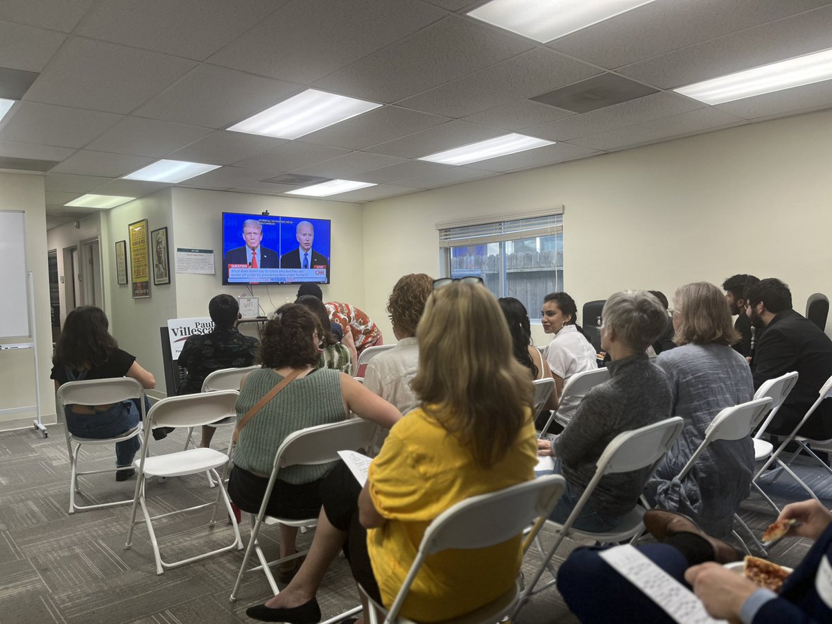 We’re in #Sacramento at a Democrat #PresidentialDebate watch party. 

Cheers for Biden, boos for Trump as things kicked off on <a href="/CNN/">CNN</a> 

We’ll have this AND MORE on <a href="/CBSSacramento/">CBS Sacramento</a> after the #debate tonight.