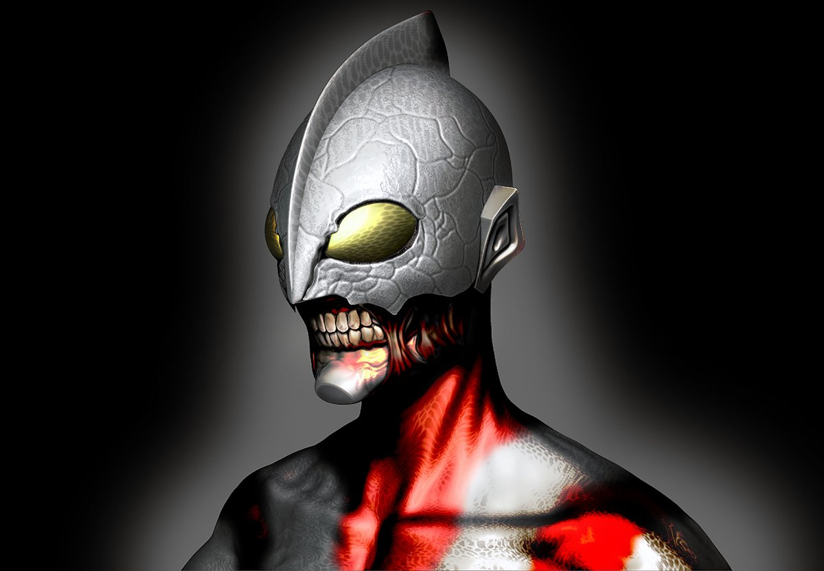 シン・ウルトラマンの制作が発表になる半年前に偶然描いた
オレアレンジのウルトラマンっぽいファンアート。
妄想設定は「ウルトラマン タイプ-B」の"B"はビーストのB。
赤い部分は筋肉組織？が露出してる設定。
進撃の、、w
#ultraman #scifi #tokusatsu #fanart #ウルトラマン #特撮 #特撮ヒーロー