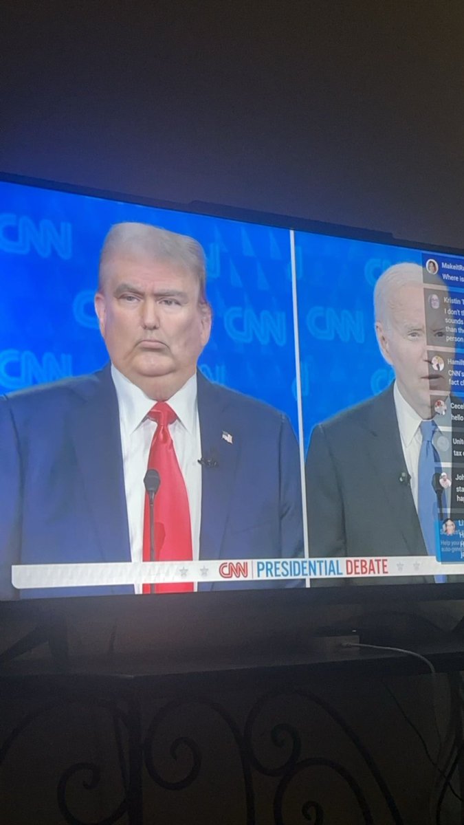 officiallrahrah's tweet photo. When you realize everything Trump is saying is nonsense &amp; dumb asf 

#BidenVsTrump #Debates2024 #DebateNight #DebatePresidencial https://t.co/jkKd3Dofzy