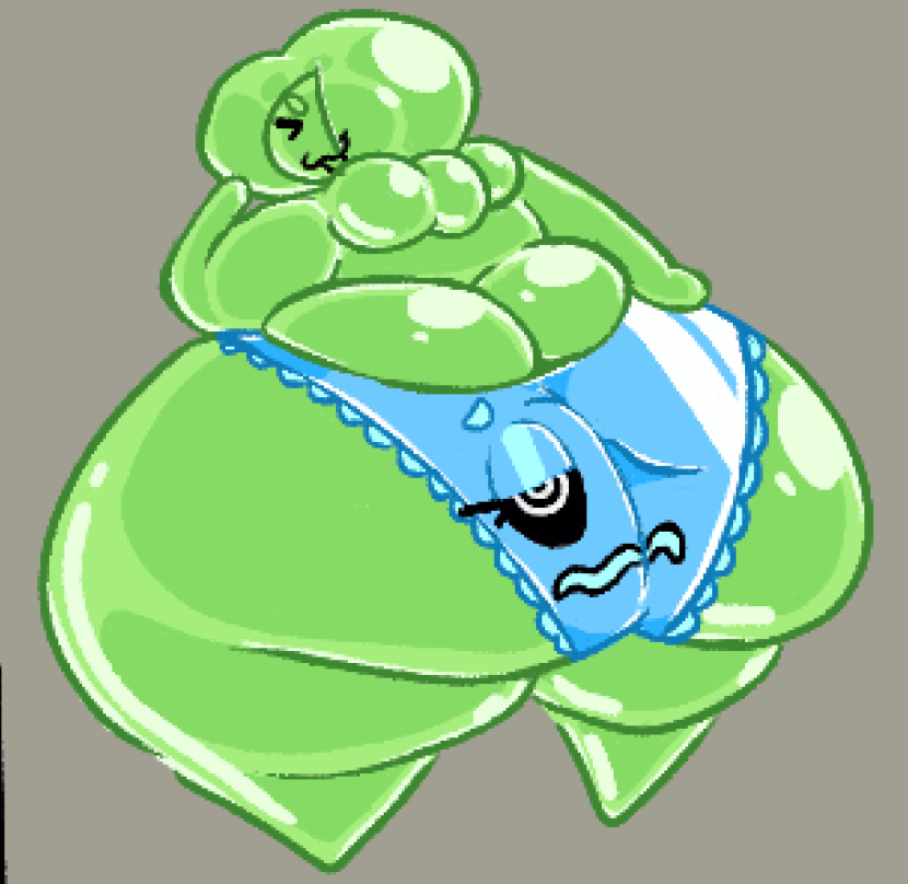 MamFries's tweet photo. Sometimes you gotta look towards other slimes as a good base for some extra stretchy panties, like Val by @Megalardon https://t.co/9H1M9Y025G