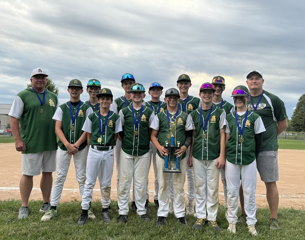 Stalbertsprtfan's tweet photo. Congrats to the Falcon U13 baseball team for not only winning the Western Iowa Baseball League (WIBL) regular title but for winning the season ending WIBL tournament tonight 10-0 in 4 innings!!
Great work by Coach Mike Wesack and Coach Steve Turner. https://t.co/tNjMz1oNT2