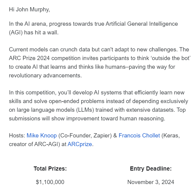 AjChukiat's tweet photo. Kaggle เชิญมาคิดนอกกรอบการทำเอไอ กัน รางวัล $1,100,000 https://t.co/KTOl4p7QWd