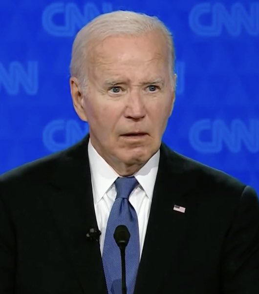 Biden is literally on stage staring into the after life