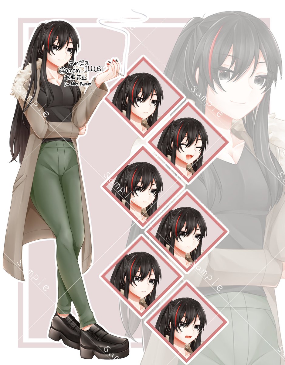 amdm_ILLUST's tweet photo. 出品者：あめだま
商品名：【表情差分7種】女性① https://t.co/8coHRSq90Z #つなぐ
いつぞやのオークションお姉さんはオークションの荒波を乗り切れなかったのでキャラ販売にお引越ししました
興味のある方、是非ご検討よろしくお願いします https://t.co/IAu1Qz1b9G
