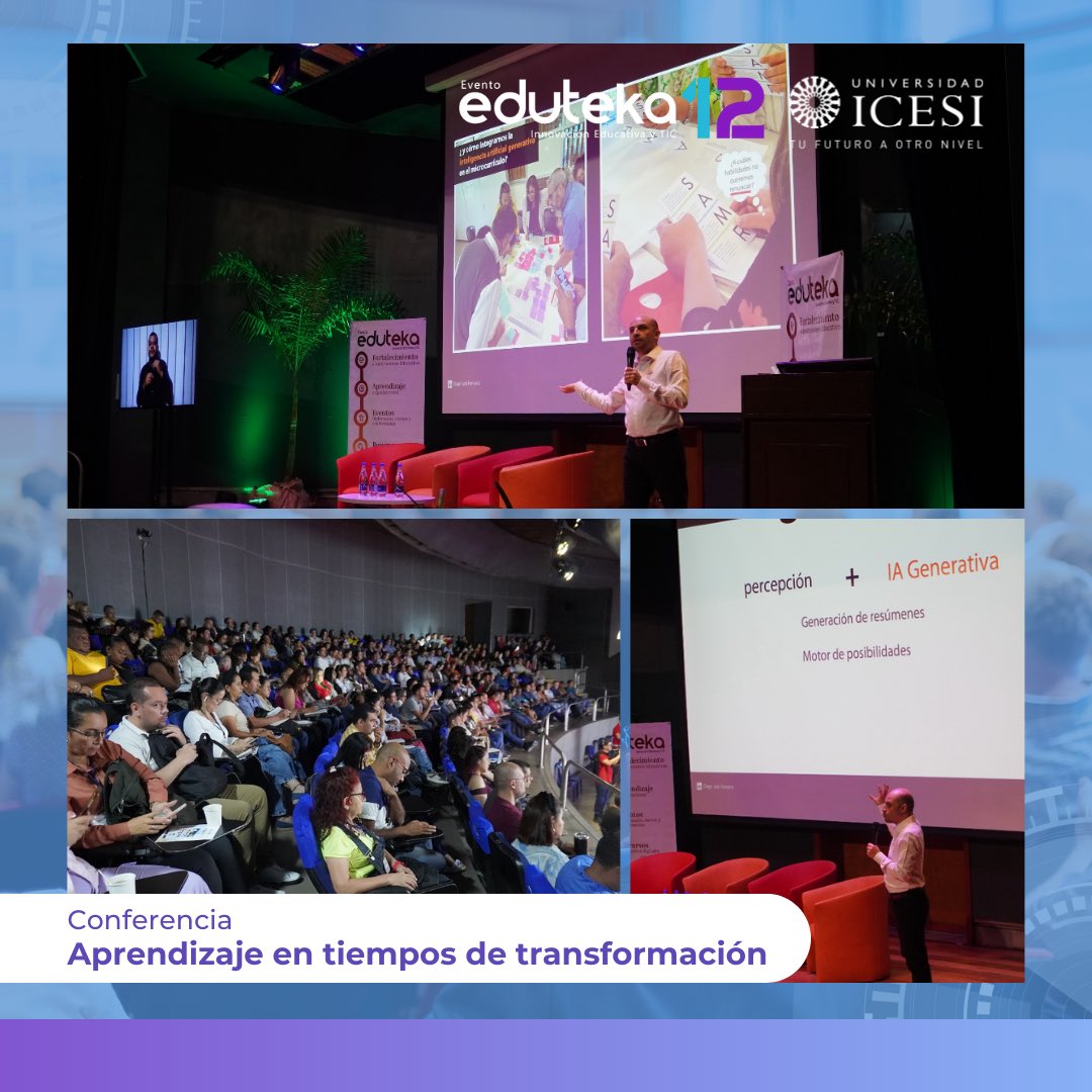 eduteka's tweet photo. Hoy recordamos la conferencia "Aprendizaje en tiempos de transformación" con Diego Leal en el marco del evento Eduteka.👏🤩Un espacio lleno de ideas innovadoras y estrategias para adaptarnos en un mundo en constante cambio.👀🗣️ #Eduteka #Transformación #Aprendizaje #DiegoLeal https://t.co/lg734UgX28