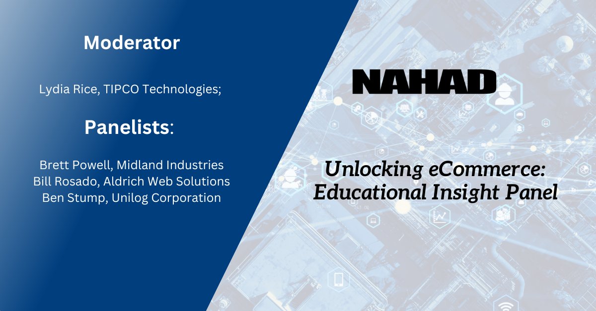 NAHADHose's tweet image. Are you looking to gain more insight into eCommerce and explore your company's personal eCommerce journey? Last week, we hosted a panel of experts to discuss just that! If you missed it, watch the recording: bit.ly/3Kwoe1v

#HoseSolutions #Hoses