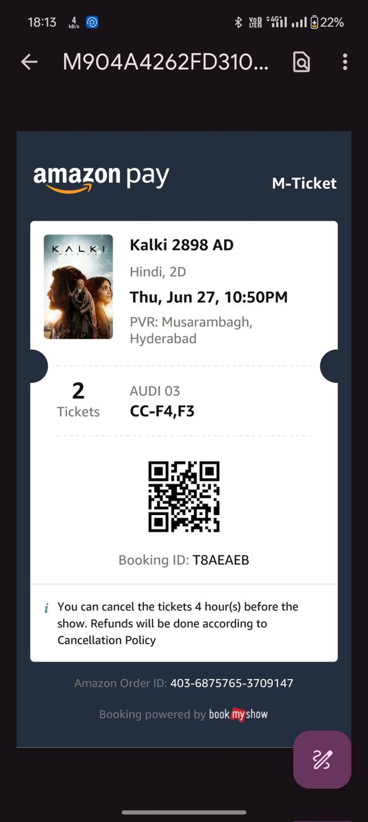 ChinthalaKarth5's tweet photo. Hello @PicturesPVR @_PVRCinemas 

Issue with Missing English Subtitles - Kalki Movie - 2024 at Musarambagh, Hyderabad https://t.co/3lE8bVURPs
