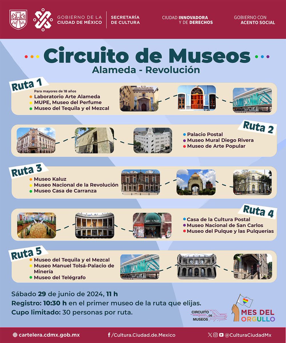 RocioBarcenaM's tweet photo. Los esperamos este sábado en el #Circuitodemuseos Alameda-Revolución.
Aprovecha la oportunidad de conocer diferentes museos en un recorrido inigualable. https://t.co/NbQhdZQ9aO