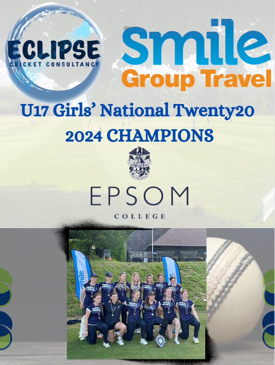 EclipseCricCon's tweet image. 2024
U17 National T20 Champions 

@EpsomC_Cricket 

A great final against runners up @Stamford_Sport that came down to final over.

A great advert for girls school cricket @FACCC_Cricket 👏 👏 👏 

Thank you to our sponsor @SmileGroupTvl for their continued support.
