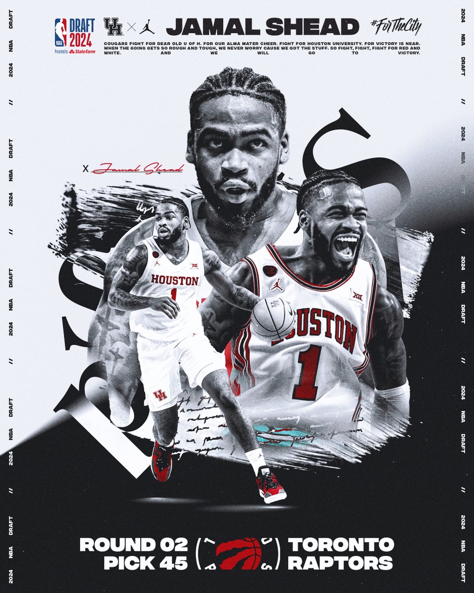 Houston Men's Hoops ๐ ๐พ (@uhcougarmbk) on Twitter photo There he goes...
#๏ธโฃ1๏ธโฃ is now a <a href="/Raptors/">Toronto Raptors</a>!
<a href="/Thejshead/">Jamal shead</a> is selected with #45 pick in <a href="/NBA/">NBA</a> Draft Second Round
#ForTheCity x #GoCoogs
๐ โ bit.ly/3W188DB There he goes...
#๏ธโฃ1๏ธโฃ is now a <a href="/Raptors/">Toronto Raptors</a>!
<a href="/Thejshead/">Jamal shead</a> is selected with #45 pick in <a href="/NBA/">NBA</a> Draft Second Round
#ForTheCity x #GoCoogs
๐ โ bit.ly/3W188DB