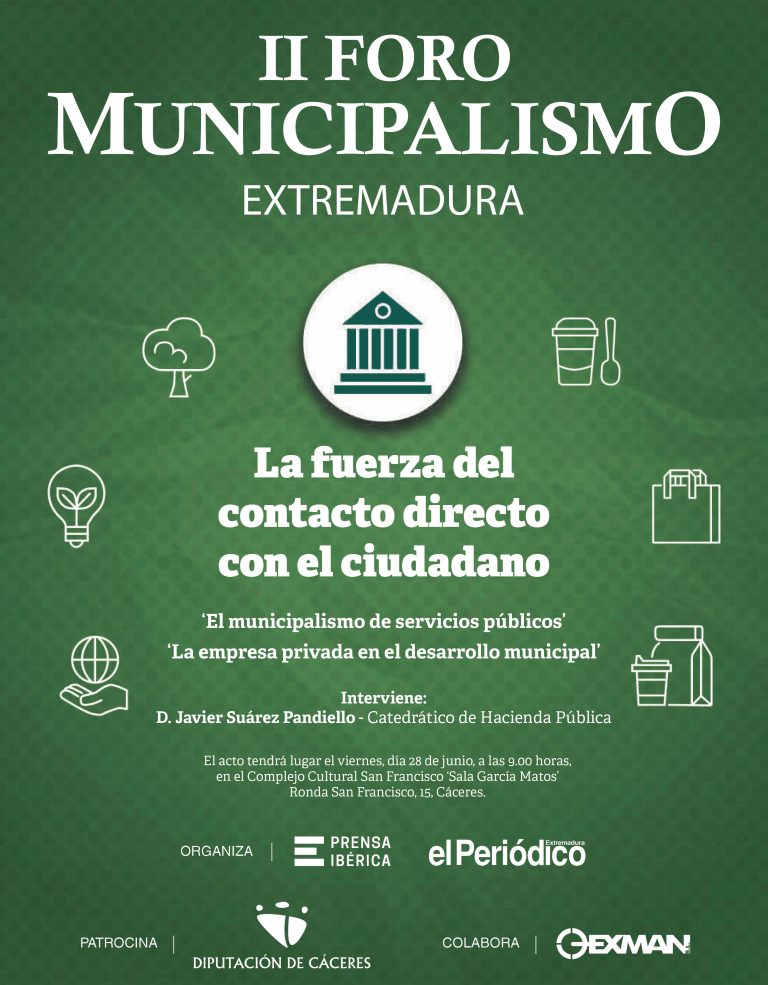 Mañana viernes hablaré en Cáceres sobre "Repensando los municipios en tiempos inciertos: Competencias y financiación"