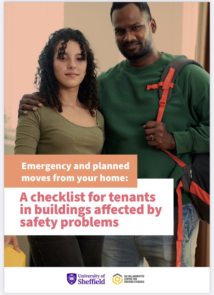 Alongside <a href="/housingevidence/">CaCHE</a> <a href="/USPSheffield/">Urban Studies and Planning at Sheffield University</a> we have co-produced a checklist for tenants being decanted or evacuated from their homes due to safety problems. The guide contains advice, guidance and case studies. housingevidence.ac.uk/wp-content/upl…