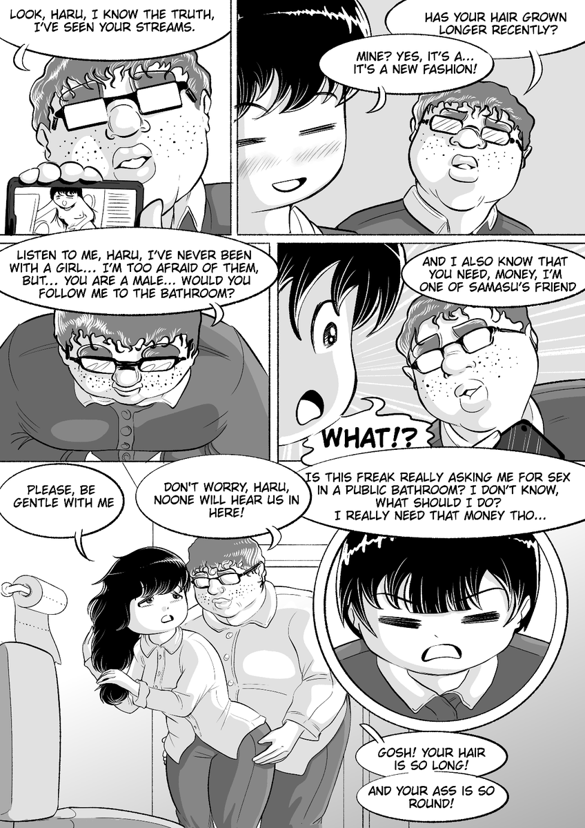 CherryMoonny's tweet photo. Here we go! Page 5 and 6 of my #hentai #feminization comic! The plot is getting thicker!! #tgtf #maletofemale #genderbender #gendermorph #sissy #hentaifeminization #surgery #breastexpansion #penisexpansion https://t.co/Yr5ez1QKVK