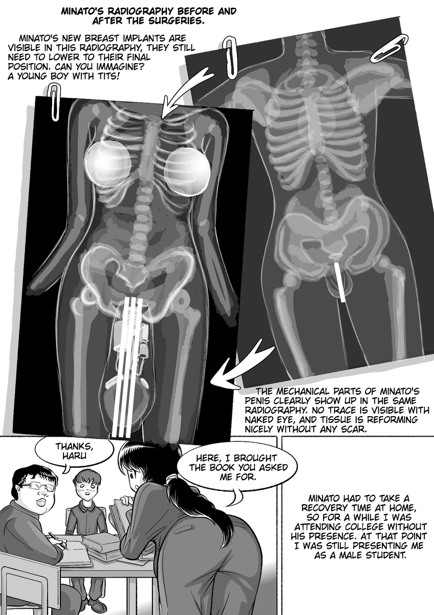 CherryMoonny's tweet photo. Here we go! Page 5 and 6 of my #hentai #feminization comic! The plot is getting thicker!! #tgtf #maletofemale #genderbender #gendermorph #sissy #hentaifeminization #surgery #breastexpansion #penisexpansion https://t.co/Yr5ez1QKVK