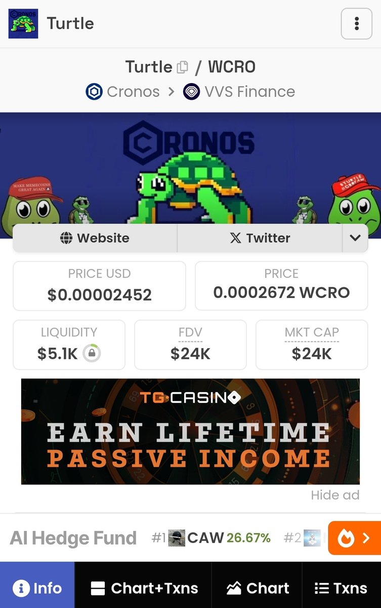 TurtleonCro's tweet photo. $TURTLE dexscreener has officially been updated and taken over by the community #crofam 🐢

Don't underestimate #TurtleFam! 🐢 https://t.co/OFSDkTqeSO