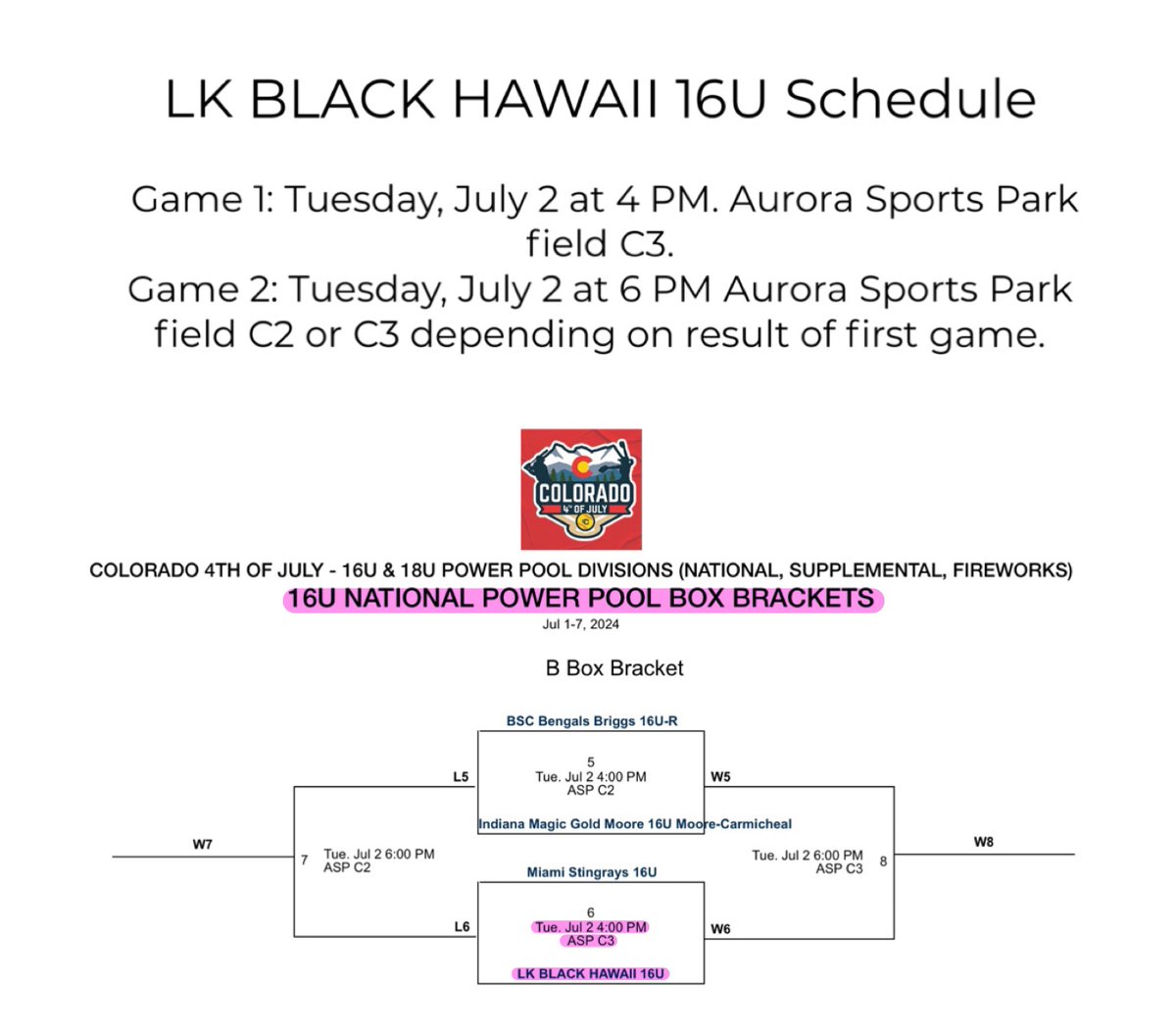 Malia Polimino (@maliap_19) on Twitter photo Looking forward to the CO Sparkler!🇺🇸 Here is the schedule for the first two games, we will be playing in the 16U National Power Pool . Hope to see you there👀! <a href="/triplecrownspts/">Triple Crown Sports</a> <a href="/TCSFastpitch/">TC Fastpitch</a> <a href="/SoftballRecruit/">Softball Recruit 🥎</a> <a href="/ondecksoftball/">OnDeck Softball 🥎</a> <a href="/USASoftball/">USA Softball</a> <a href="/SBRRetweets/">Softball Recruiting Reposts</a> Looking forward to the CO Sparkler!🇺🇸 Here is the schedule for the first two games, we will be playing in the 16U National Power Pool . Hope to see you there👀! <a href="/triplecrownspts/">Triple Crown Sports</a> <a href="/TCSFastpitch/">TC Fastpitch</a> <a href="/SoftballRecruit/">Softball Recruit 🥎</a> <a href="/ondecksoftball/">OnDeck Softball 🥎</a> <a href="/USASoftball/">USA Softball</a> <a href="/SBRRetweets/">Softball Recruiting Reposts</a>