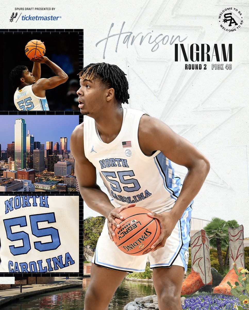 San Antonio Spurs (@spurs) on Twitter photo With the 48th pick of the NBA Draft, the San Antonio Spurs select Harrison Ingram ๐
<a href="/Ticketmaster/">Ticketmaster</a> | #ad With the 48th pick of the NBA Draft, the San Antonio Spurs select Harrison Ingram ๐
<a href="/Ticketmaster/">Ticketmaster</a> | #ad