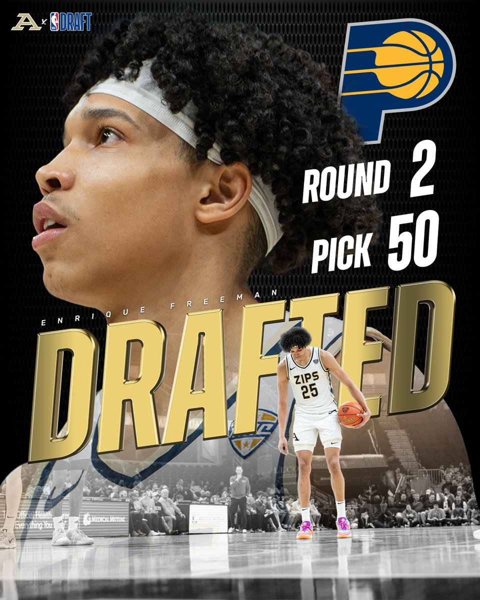 Akron Zips MBB (@zipsmbb) on Twitter photo It's Official 📽️... Walk-On ➡️ NBA... <a href="/Pacers/">Indiana Pacers</a> selects Enrique Freeman with the 50th pick of the 2024 NBA Draft‼️😤
📰🔗 tinyurl.com/2n2hv22b
#Foreverazip | <a href="/EnriqueFreeman_/">Enrique Freeman</a> | <a href="/uakron/">The University of Akron</a> | <a href="/uakronalumni/">UAkron Alumni</a> | <a href="/AkronZips/">Akron Zips Athletics</a> | #GoZips🦘 It's Official 📽️... Walk-On ➡️ NBA... <a href="/Pacers/">Indiana Pacers</a> selects Enrique Freeman with the 50th pick of the 2024 NBA Draft‼️😤
📰🔗 tinyurl.com/2n2hv22b
#Foreverazip | <a href="/EnriqueFreeman_/">Enrique Freeman</a> | <a href="/uakron/">The University of Akron</a> | <a href="/uakronalumni/">UAkron Alumni</a> | <a href="/AkronZips/">Akron Zips Athletics</a> | #GoZips🦘
