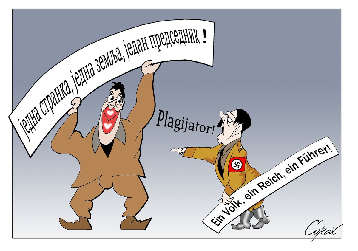 pajaoliver's tweet image. Ne postoji ništa inovativno i kreativno u autokratsko-populističko-fašističkoj vladavini. Samo moraš biti psihopata, naučiti recept i držati ga se do poslednje stavke. 
Mislim da je duhovitost isključena, jer ona zahteva širinu duha.
Bravo #Corax