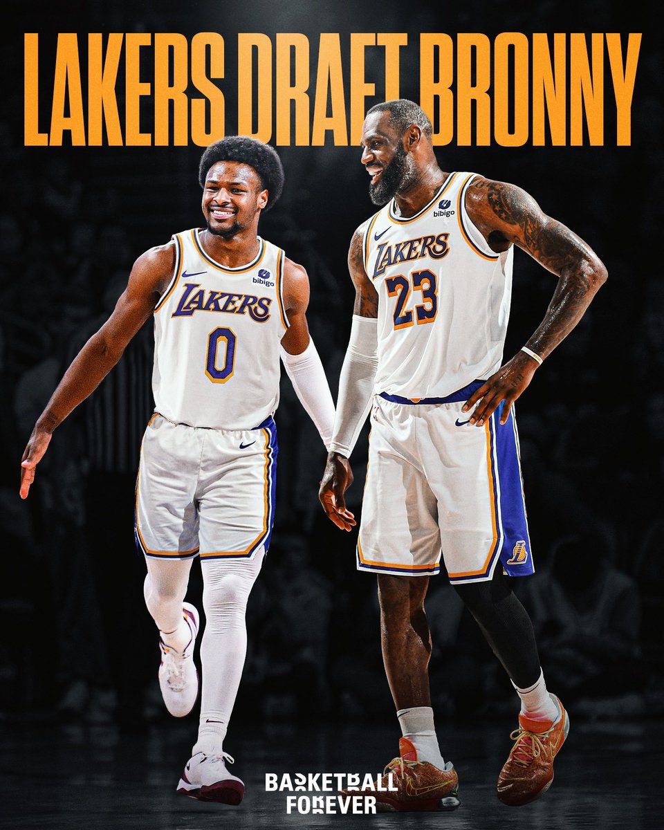 yoyo_NBA_NCAA's tweet photo. レイカーズがドラフト55位でブロニー・ジェイムズを指名。親子チームメイト誕生。 https://t.co/4BZpLYFtU7