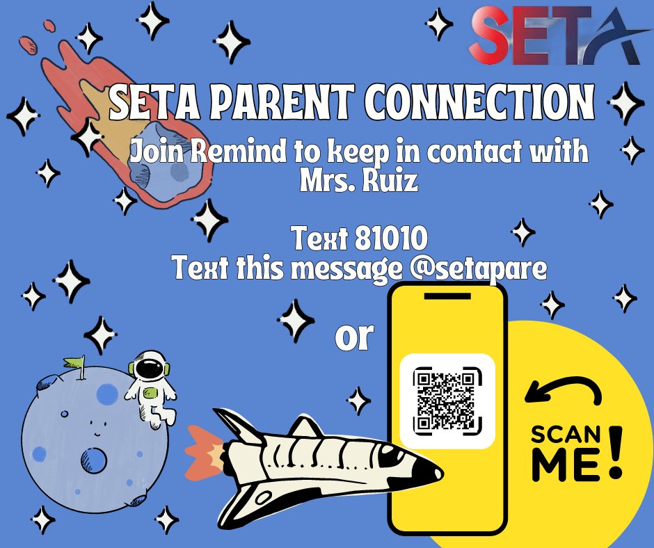 Our new Assistant Principal and Assistant Director of the SETA program at Krueger Middle School wants to keep in contact you.  Please sign up for the REMIND app today!