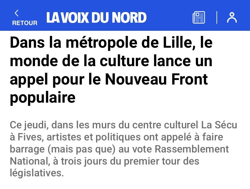 equinchez's tweet photo. De Lille à Tourcoing, les acteurs culturels de la métropole appellent à battre l’extrême-droite avec le Nouveau Front populaire. La culture rassemble par-delà les différences, émancipe, donne du sens, rend heureux. Elle doit être au cœur d’un projet de société. @GalerieLasecu https://t.co/gXjgxht4rM