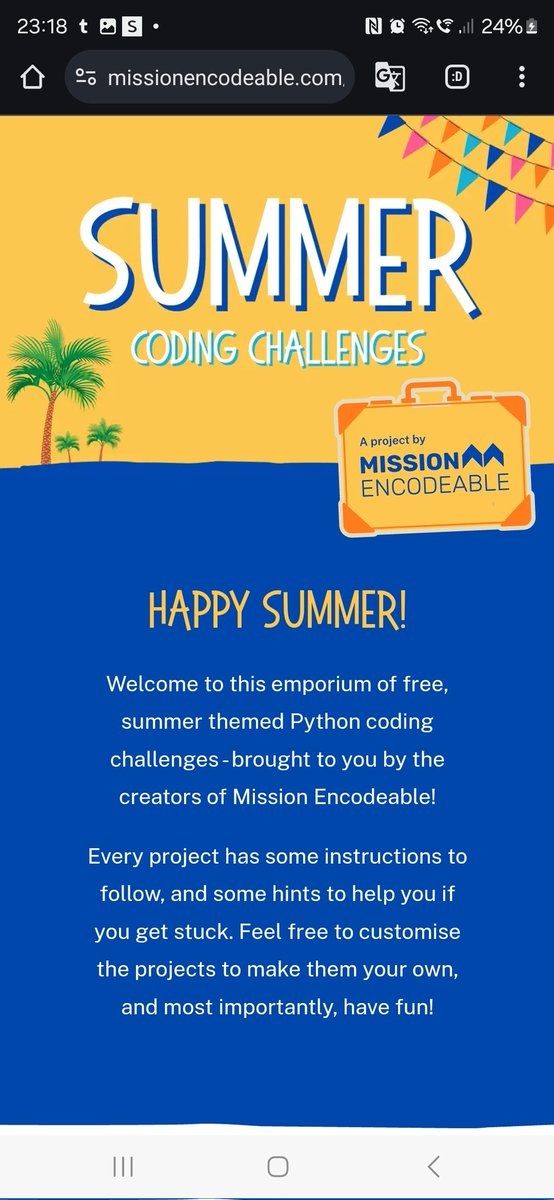 OPGSComputing's tweet photo. @Replit @craigndave1 6/? 🧵
@missionencode have some summer challenges - in addition to their standard offering of free, interactive, project-based tutorials https://t.co/82cau54k7A https://t.co/AelMNjJbWJ