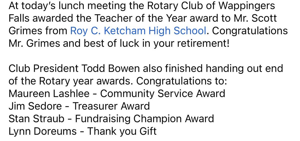 Rotary Club of Wappingers Falls tweet media