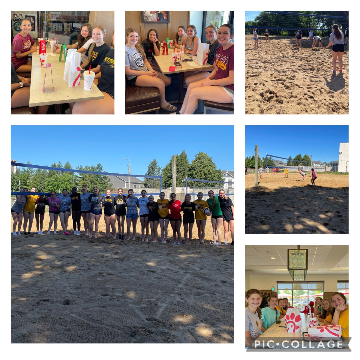 EPCHSVB's tweet photo. Today, we decided to take our talents to the sand courts! After, senior leaders had lunch with their groups at Chick fil A! Great day overall! #proudtobeEP #programbonding https://t.co/L3VZlIgDML