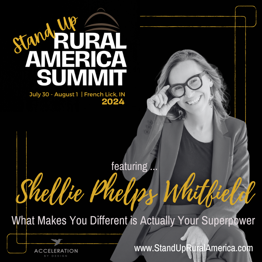 Join us at the 2024 Stand Up Rural America Summit in French Lick, IN July 30-August 1, 2024. Register at standupruralamerica.com. Don't miss one of our dynamic presenters, Shellie Whitfield! She has an amazing story for Rural America! 
#standupruralamerica #TheBigFishHouse