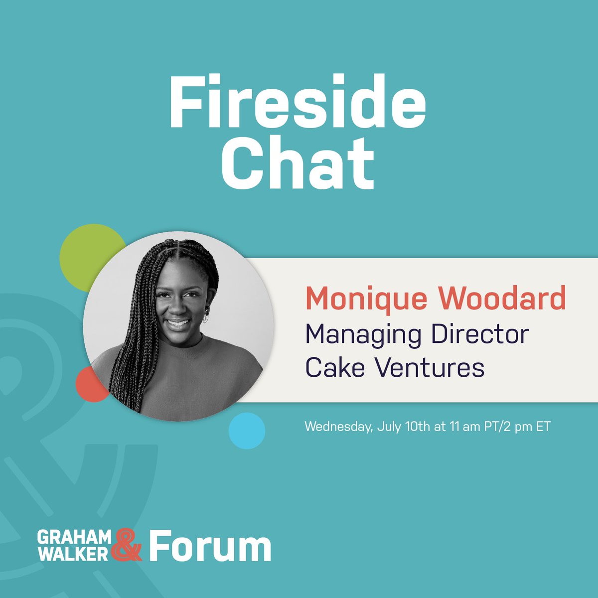 Graham & Walker (@grahamandwalker) on Twitter photo Our Investor fireside chats are 🔥🔥🔥coming up in July <a href="/MoniqueWoodard/">Monique Woodard</a>, Managing Director of <a href="/cakeventures/">Cake Ventures</a>! 🌟 A visionary investor and advocate for inclusive innovation. Save the date!
📅 Date: 7/10
⏰ Time: 11a PT/2p ET
🔗 RSVP: lu.ma/gvpota80
#VC #FemaleFounders Our Investor fireside chats are 🔥🔥🔥coming up in July <a href="/MoniqueWoodard/">Monique Woodard</a>, Managing Director of <a href="/cakeventures/">Cake Ventures</a>! 🌟 A visionary investor and advocate for inclusive innovation. Save the date!
📅 Date: 7/10
⏰ Time: 11a PT/2p ET
🔗 RSVP: lu.ma/gvpota80
#VC #FemaleFounders