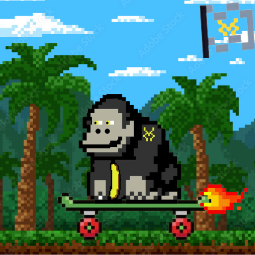 GorillaLevo's tweet photo. How we move? As Gorilla moverz, there is no more elegant means of transportation than the classic skateboard with potassium drive (with real flames). @upnetworkhq @movementlabsxyz @GorillaMoverz #Web3ontheMove https://t.co/mT71i2I38y