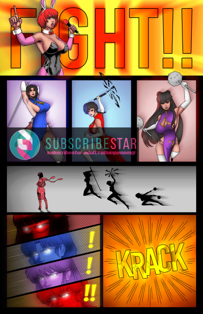 RedNinjaMomiji's tweet photo. Page 1  and 2 of our Special #1 fully colored. Thanks to everybody supporting this project. In July-August we'll resume work in this comic.  
Art by @d_hvon.  Better quality available at link below for subscribers⬇️ 

#SuperheroComic #EroticComic #MatureComics #SexySuperhero https://t.co/1AbN2gHi82