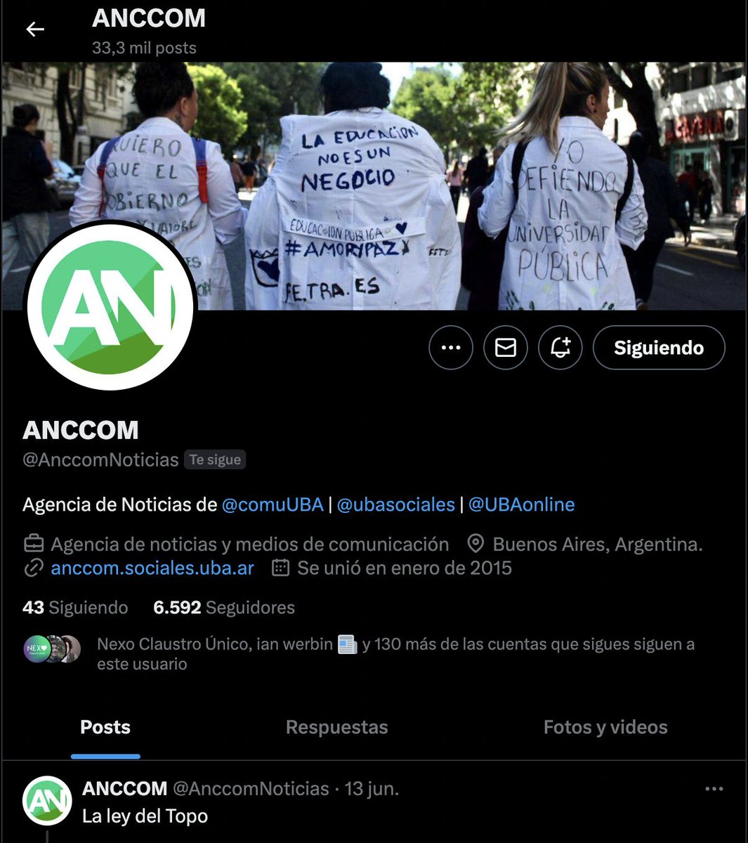 AnccomNoticias's tweet photo. 💚Recuperamos nuestra cuenta en X
🙏Agradecemos a quienes se sumaron al reclamo, a quienes nos asesoraron solidariamente y a Políticas Publicas de X que nos guió en el proceso.
💪Continuamos con nuestra práctica pre-profesional y la responsabilidad de informar a nuestros lectores https://t.co/urD577UvAc