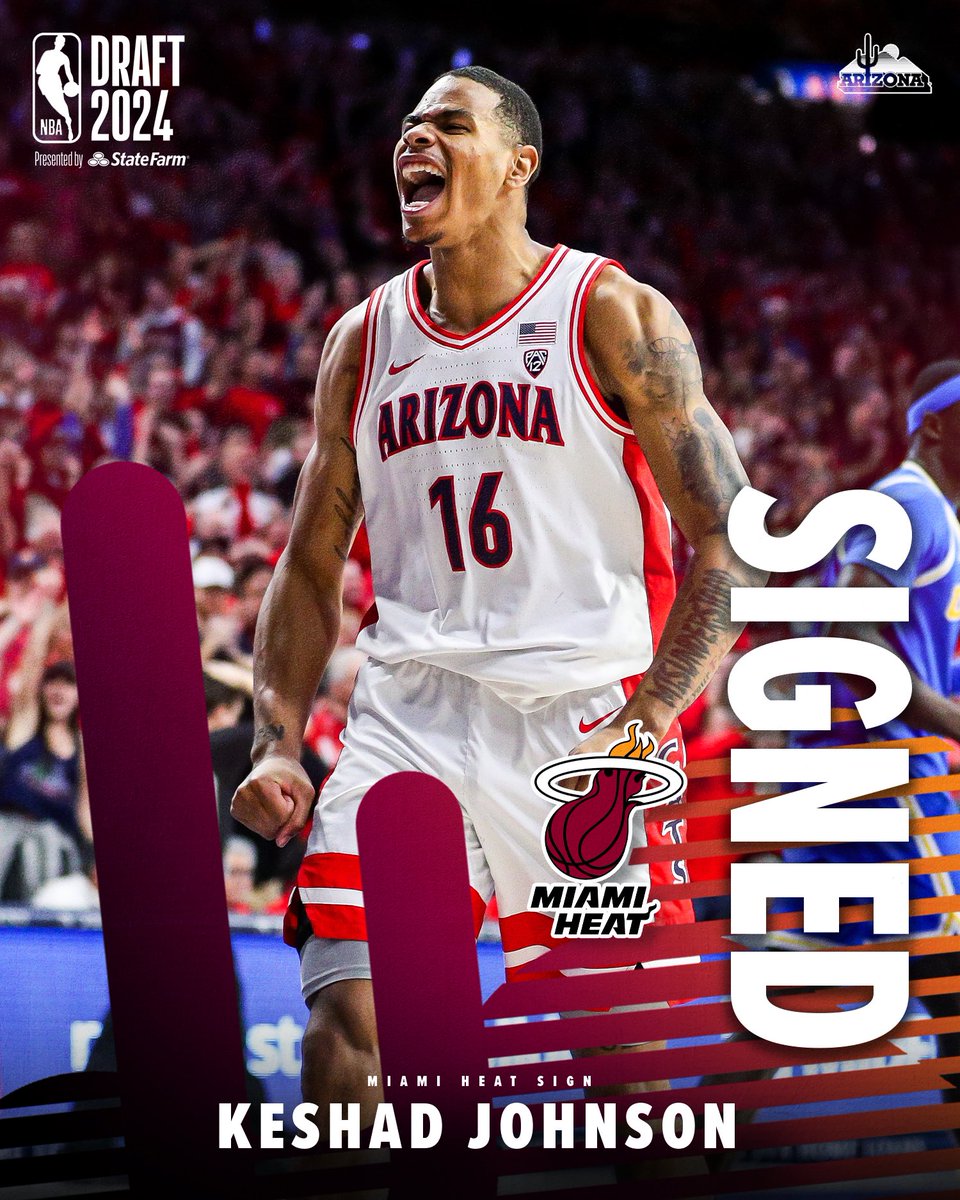 ArizonaMBB's tweet photo. Showtime in South Beach 🌴

@kj_showtime0 has signed with the @MiamiHEAT https://t.co/vPPeEeycXt