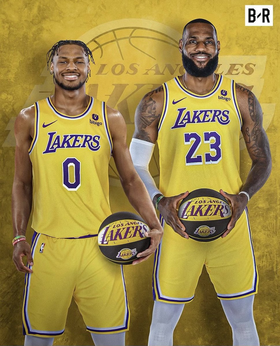 Earvin Magic Johnson (@magicjohnson) on Twitter photo Congratulations to Bronny James on being drafted by the Los Angeles Lakers! This is a historic moment because LeBron and Bronny are the first father-son duo to play in the NBA at the same time and on the same team. Watching Bronny suit up for the <a href="/Lakers/">Los Angeles Lakers</a> during Summer League in Congratulations to Bronny James on being drafted by the Los Angeles Lakers! This is a historic moment because LeBron and Bronny are the first father-son duo to play in the NBA at the same time and on the same team. Watching Bronny suit up for the <a href="/Lakers/">Los Angeles Lakers</a> during Summer League in