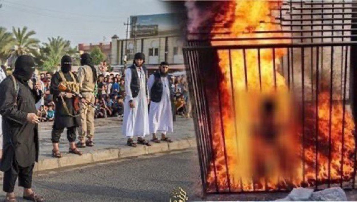 AzatAlsalim's tweet photo. ISIS burned 19 Yezidi girls alive for refusing to convert to Islam and be sex slaves.

Not a single MusIim protested for Yezidis!

10,000,Yezidis were killed by lSlS for refusing to convert to lsIam.
7,000 women and children were kidnapped and raped.
Still 2702 missing! https://t.co/ljwz6ffS70