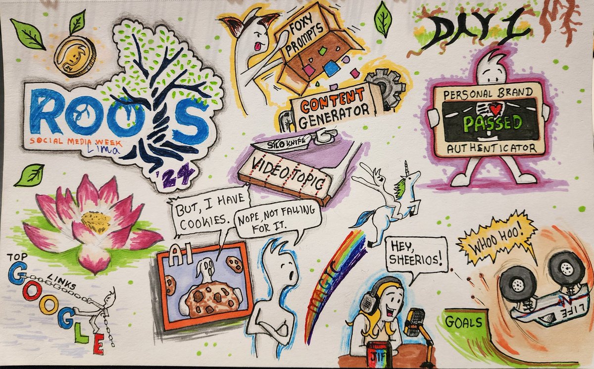 finalmyle's tweet photo. Here's this year's doodle at Social Media Week Lima! Fantastic conference, even more fantastic speakers and attendees. #smwl24 https://t.co/BmmLk0VJOE