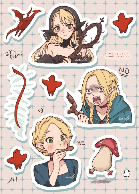 I tried making a marcille stickersheet :)
#dungeonmeshi 