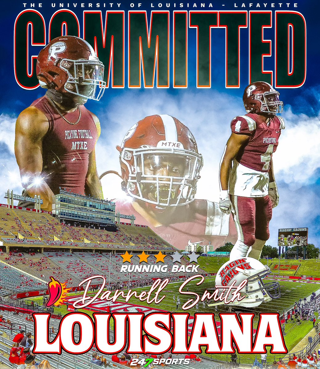Darrell Smith (@darrellsmith_4) on Twitter photo Found my 🏠 !!! Committed 🙏🏾🙏🏾
<a href="/RaginCajunsFB/">Louisiana Ragin’ Cajuns® Football</a> <a href="/coachmbergeron/">Matt Bergeron</a> <a href="/michaeldes1/">Michael Desormeaux</a> <a href="/LawrencHopkins/">Lawrence Hopkins</a> <a href="/StognerCody/">Cody Stogner</a> <a href="/SlickandDave/">Talking Ball Y’all Picayune Podcast</a> #GeauxCajuns #cULture🤟🏾🌶️ Found my 🏠 !!! Committed 🙏🏾🙏🏾
<a href="/RaginCajunsFB/">Louisiana Ragin’ Cajuns® Football</a> <a href="/coachmbergeron/">Matt Bergeron</a> <a href="/michaeldes1/">Michael Desormeaux</a> <a href="/LawrencHopkins/">Lawrence Hopkins</a> <a href="/StognerCody/">Cody Stogner</a> <a href="/SlickandDave/">Talking Ball Y’all Picayune Podcast</a> #GeauxCajuns #cULture🤟🏾🌶️
