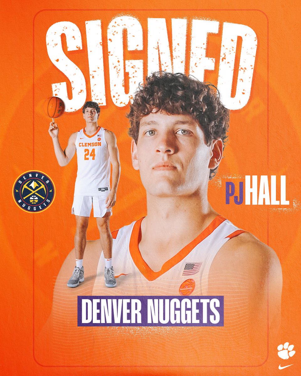 Clemson ➡️ Denver

PJ Hall (<a href="/pjhall020/">PJ Hall</a>) will sign with the Denver Nuggets (<a href="/nuggets/">Denver Nuggets</a>)!

#ClemsonGRIT